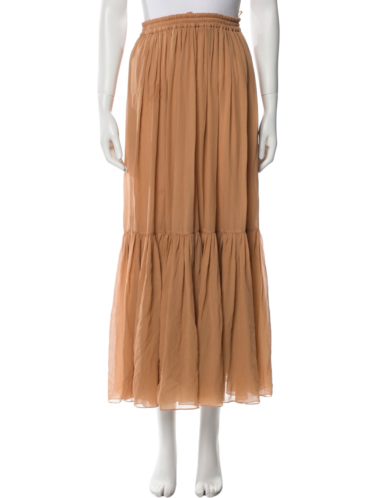 Michael Kors Collection Silk Midi Length Skirt
