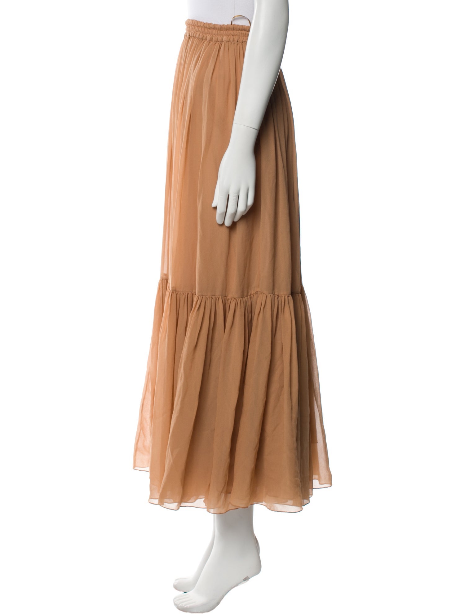 Michael Kors Collection Silk Midi Length Skirt