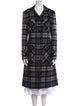 Michael Kors Collection Virgin Wool Plaid Print Trench Coat