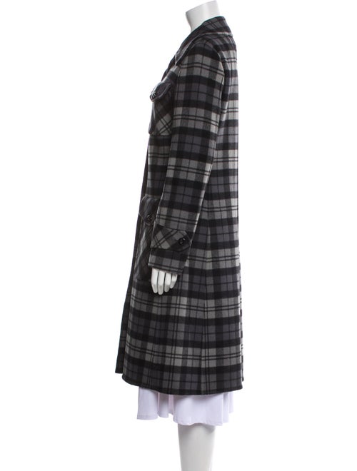 Michael Kors Collection Virgin Wool Plaid Print Trench Coat
