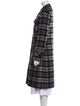 Michael Kors Collection Virgin Wool Plaid Print Trench Coat
