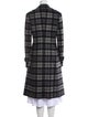 Michael Kors Collection Virgin Wool Plaid Print Trench Coat
