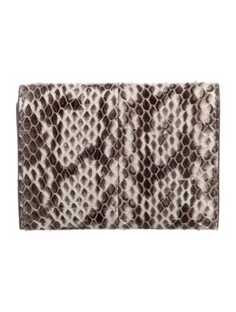 Michael Kors Collection Leather Animal Print Compact Wallet