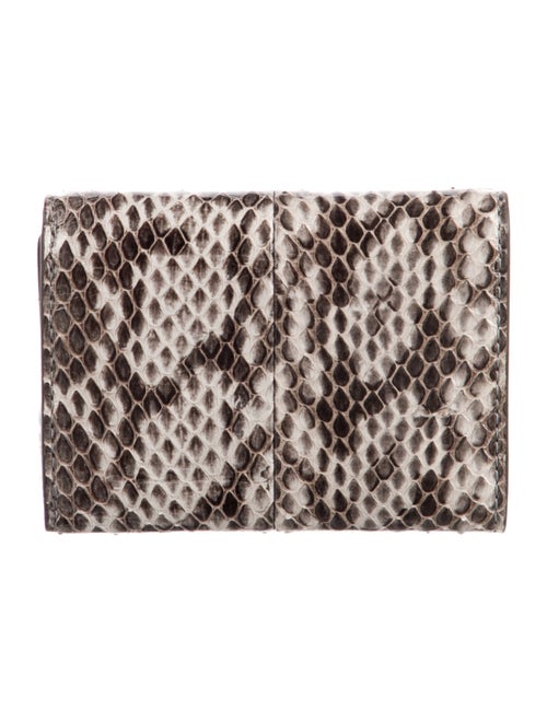 Michael Kors Collection Leather Animal Print Compact Wallet