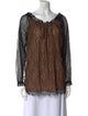 Michael Kors Collection Lace Pattern Scoop Neck Blouse