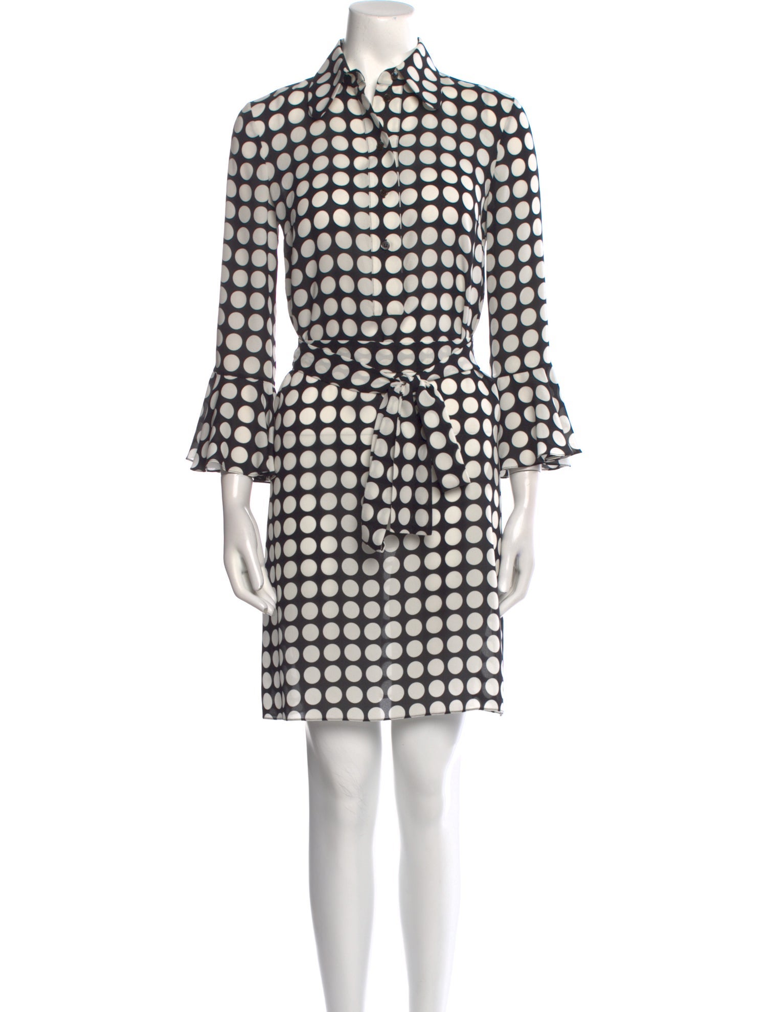 Michael Kors Collection Polka Dot Print Knee-Length Dress