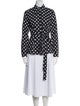 Michael Kors Collection Polka Dot Print Mock Neck Button-Up Top