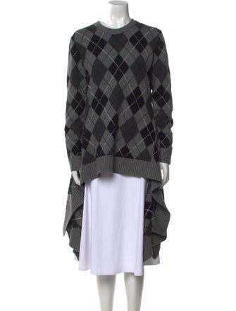 Michael Kors Collection Cashmere Plaid Print Sweater