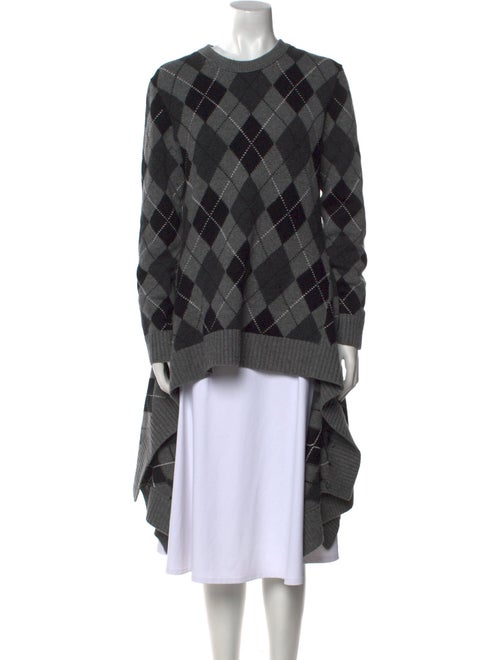 Michael Kors Collection Cashmere Plaid Print Sweater