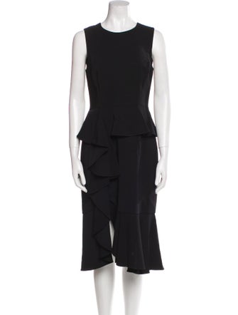 Michael Kors Collection Crew Neck Midi Length Dress