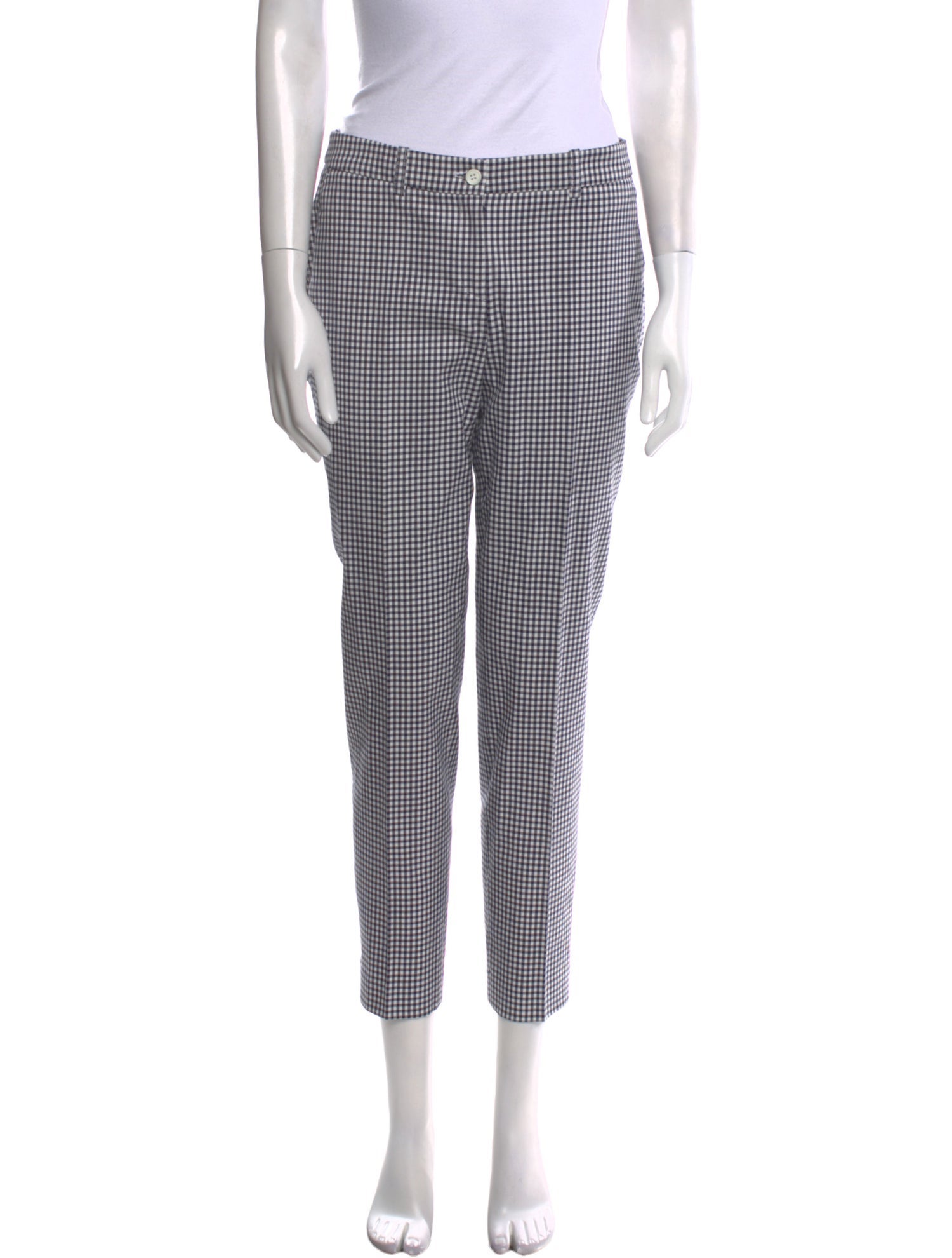Michael Kors Collection Plaid Print Straight Leg Pants