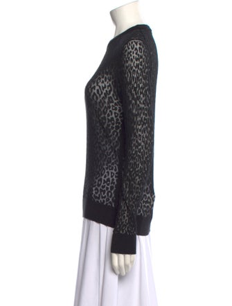 Michael Kors Collection Animal Print Crew Neck Sweater
