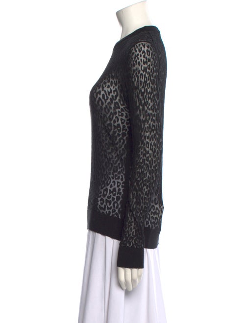 Michael Kors Collection Animal Print Crew Neck Sweater