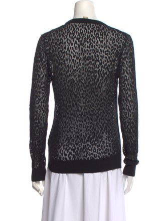 Michael Kors Collection Animal Print Crew Neck Sweater