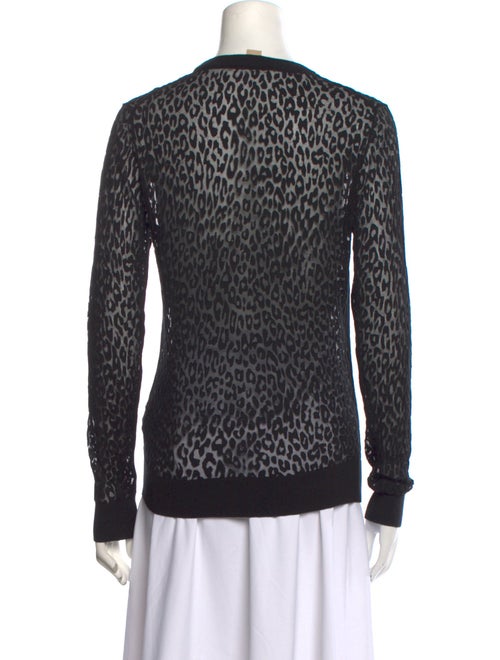 Michael Kors Collection Animal Print Crew Neck Sweater