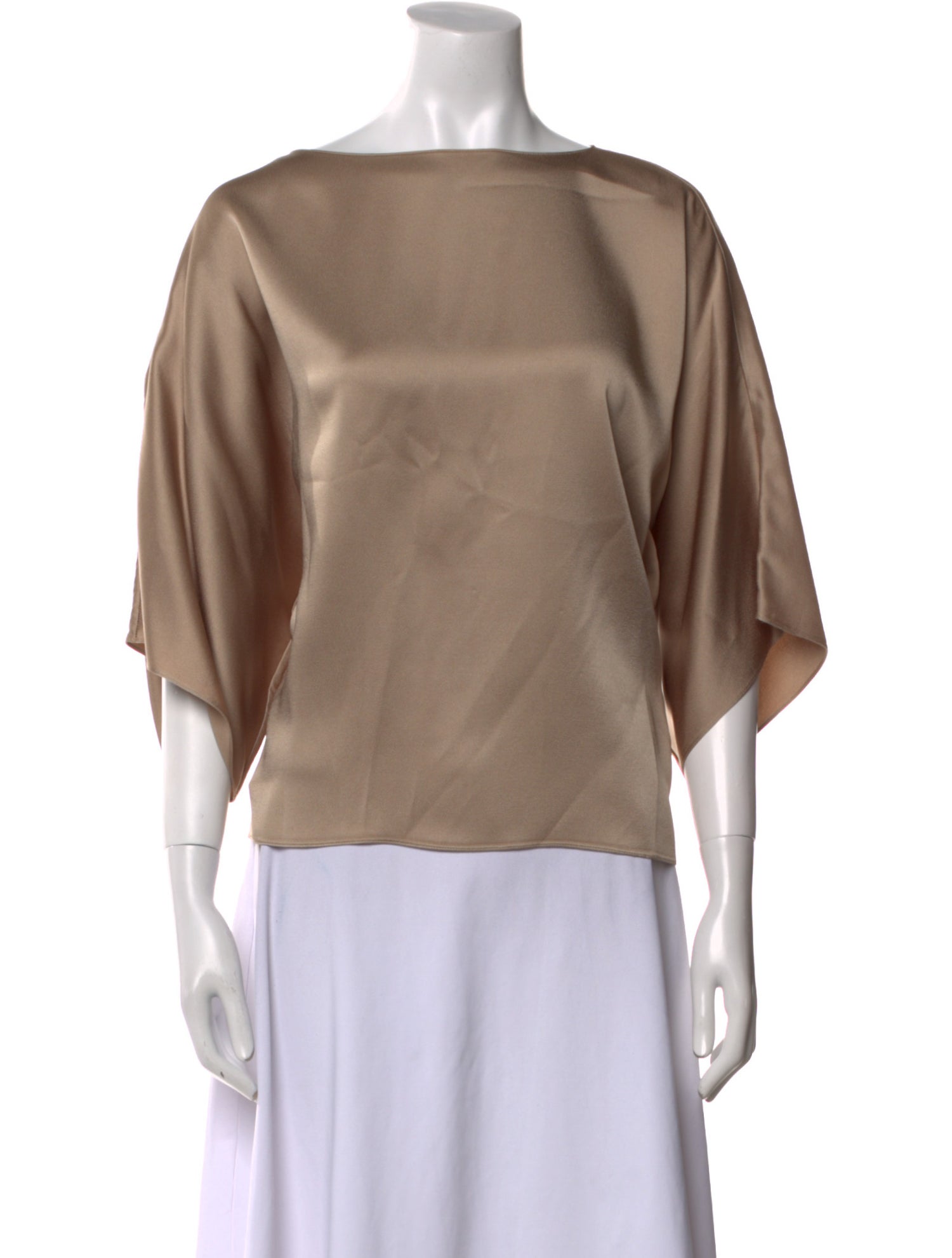 Michael Kors Collection Bateau Neckline Three-Quarter Sleeve Blouse