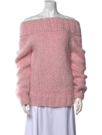 Michael Kors Collection Mohair Off-The-Shoulder Sweater