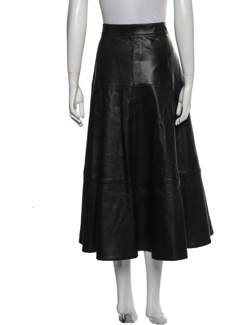 Michael Kors Collection Leather Midi Length Skirt