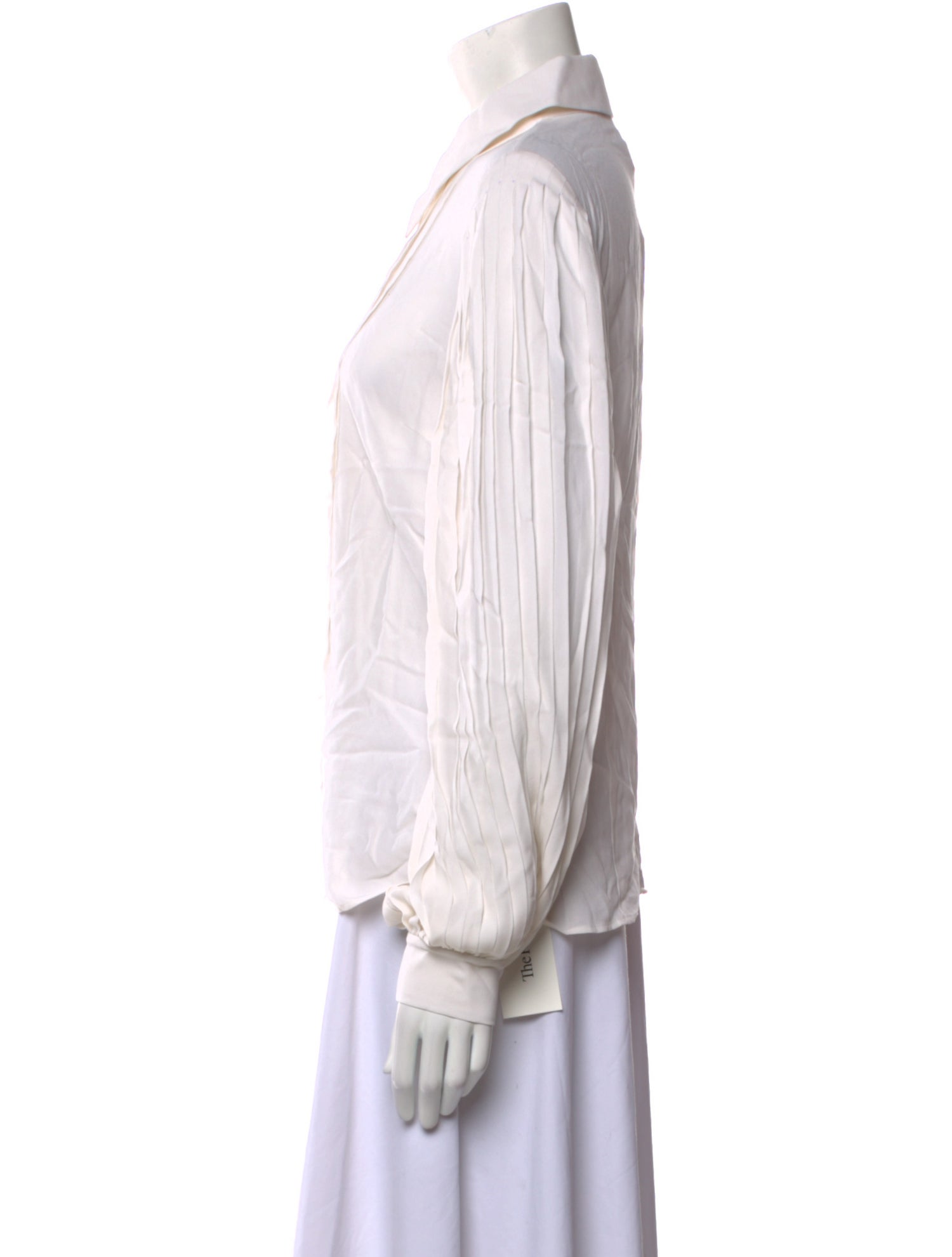 Michael Kors Collection Silk Long Sleeve Button-Up Top