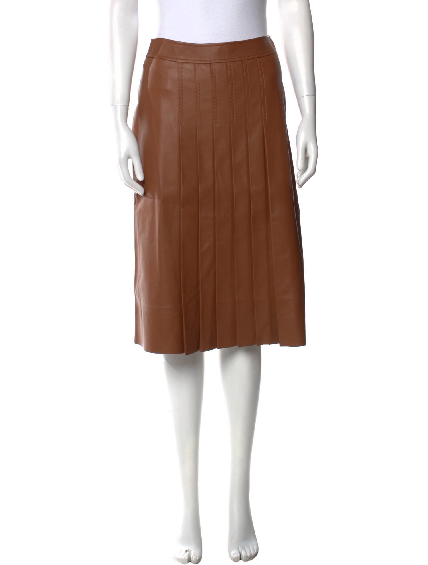 Michael Kors Collection Leather Knee-Length Skirt w/ Tags