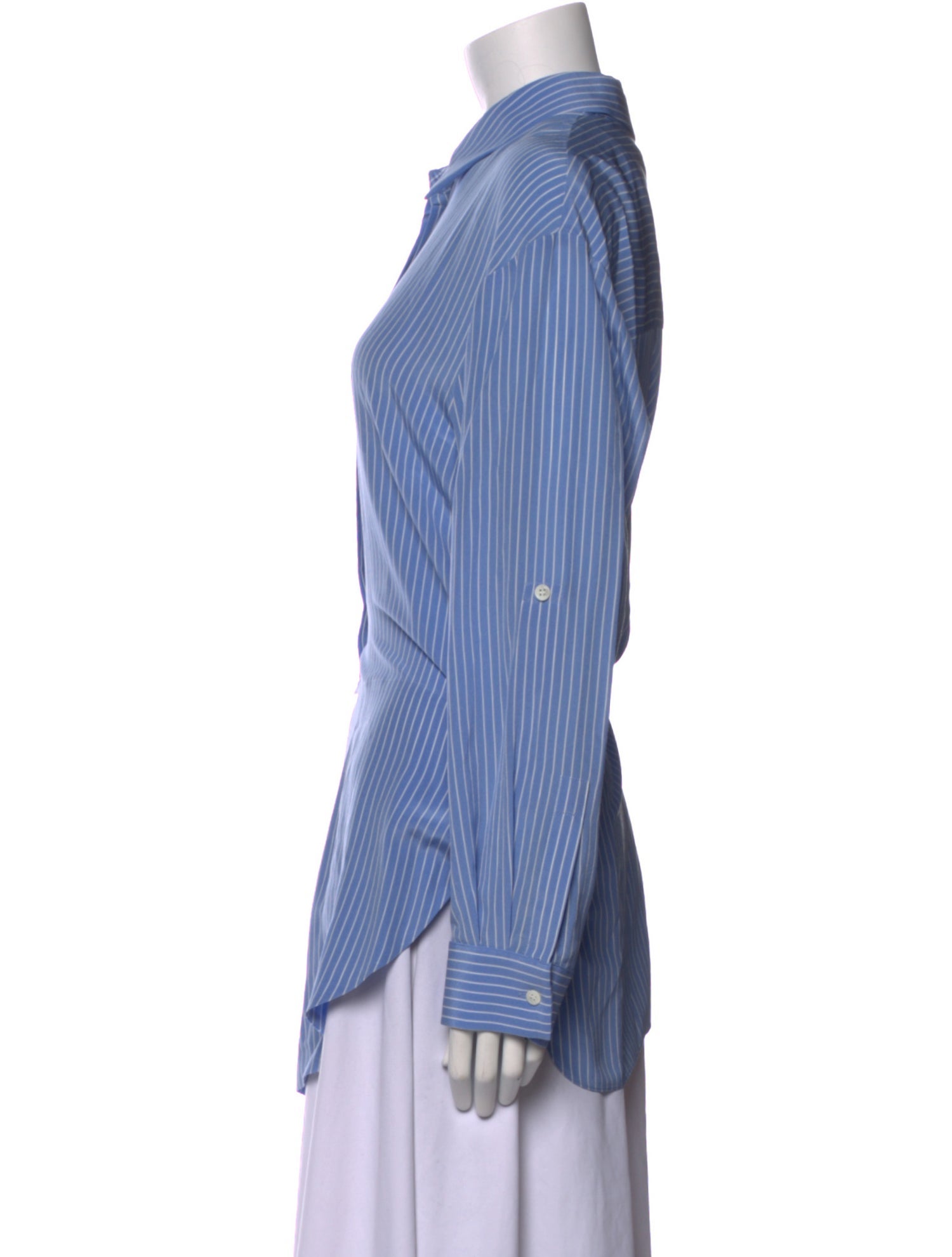 Michael Kors Collection Silk Striped Button-Up Top