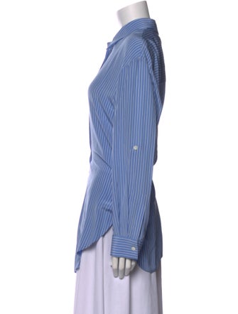 Michael Kors Collection Silk Striped Button-Up Top