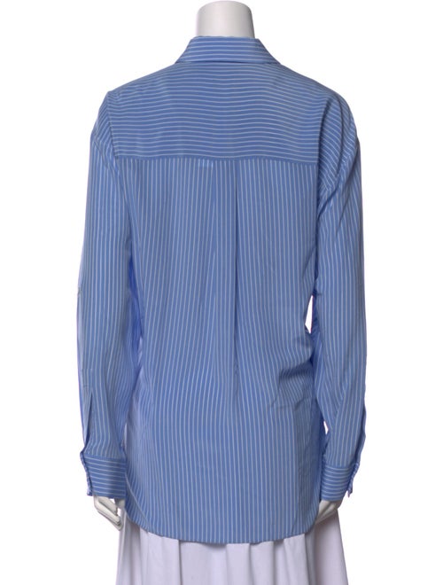 Michael Kors Collection Silk Striped Button-Up Top