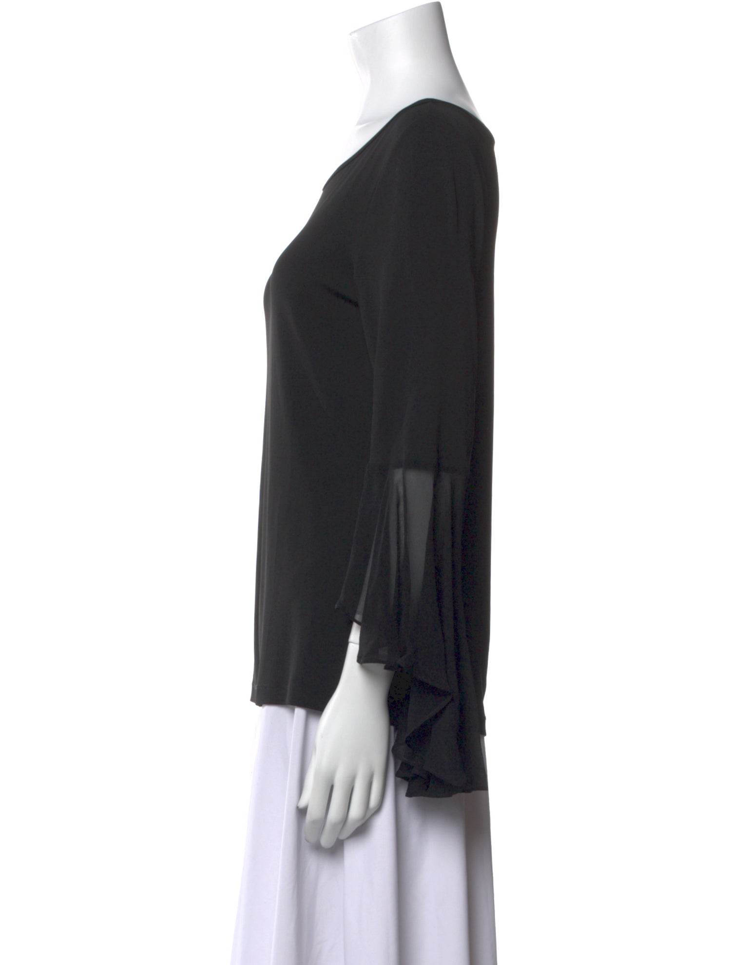 Michael Kors Collection Bateau Neckline Three-Quarter Sleeve Top