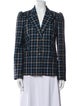 Michael Kors Collection Virgin Wool Plaid Print Blazer
