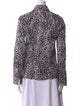 Michael Kors Collection Animal Print Long Sleeve Button-Up Top