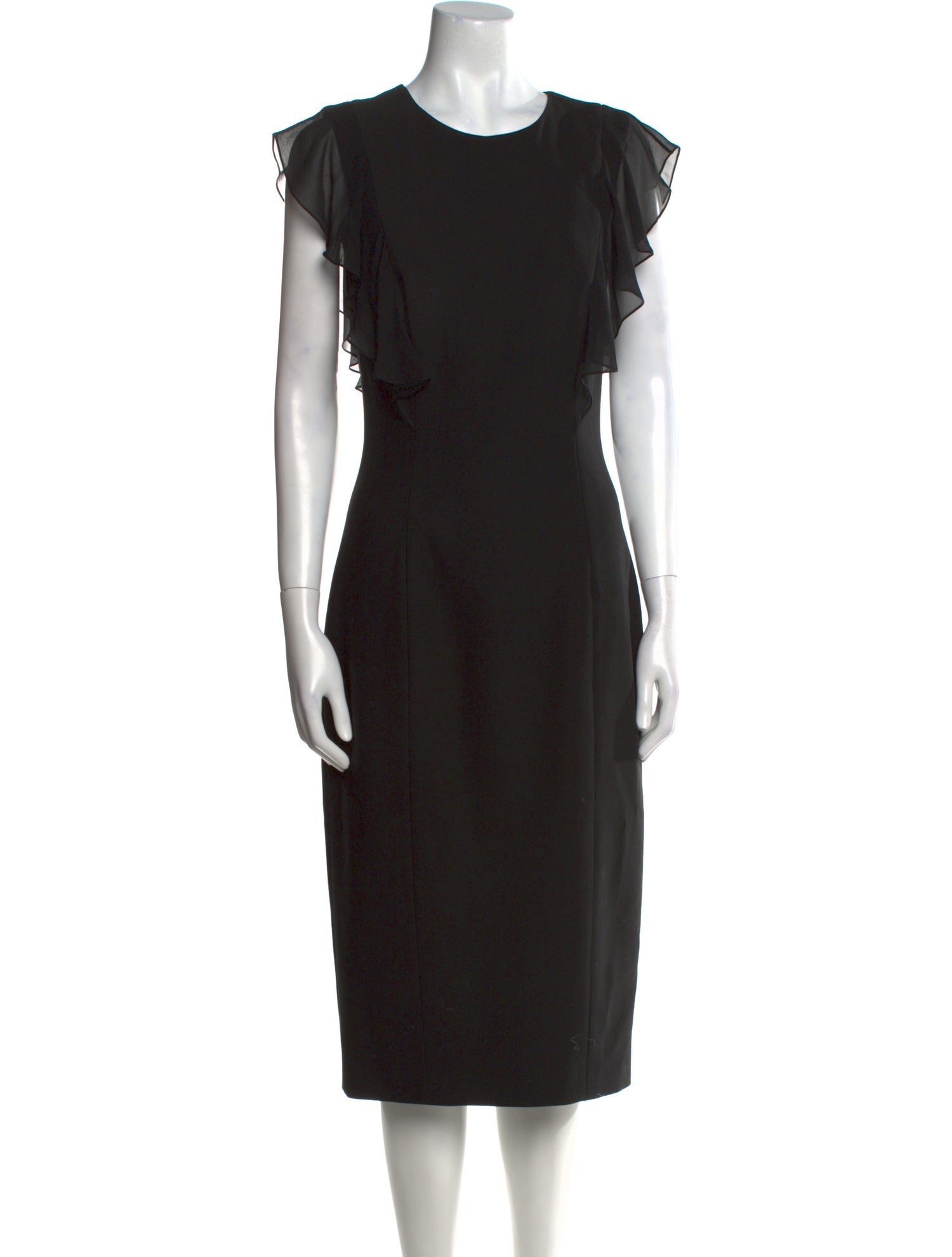 Michael Kors Collection Virgin Wool Midi Length Dress