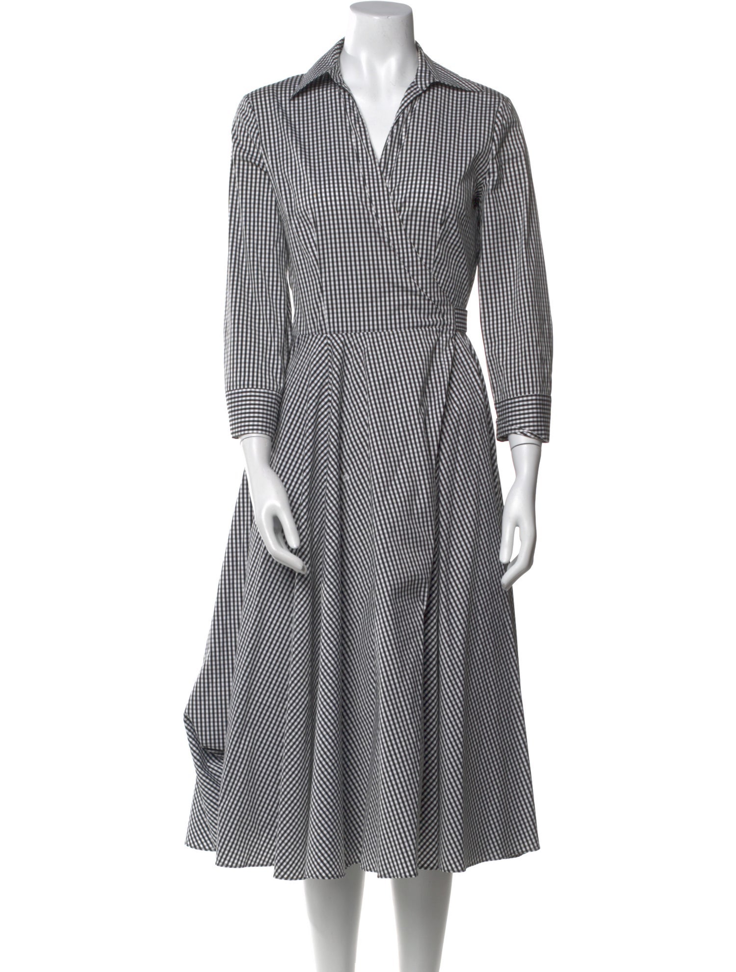 Michael Kors Collection Plaid Print Midi Length Dress