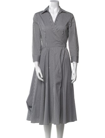 Michael Kors Collection Plaid Print Midi Length Dress