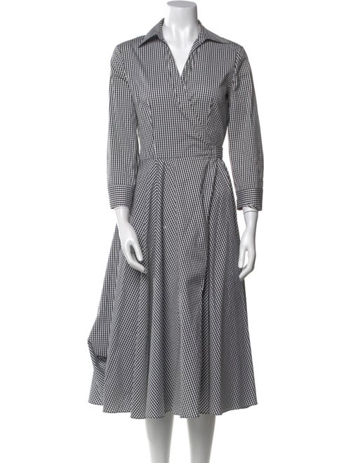 Michael Kors Collection Plaid Print Midi Length Dress