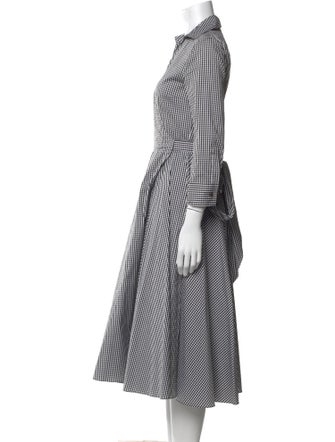 Michael Kors Collection Plaid Print Midi Length Dress