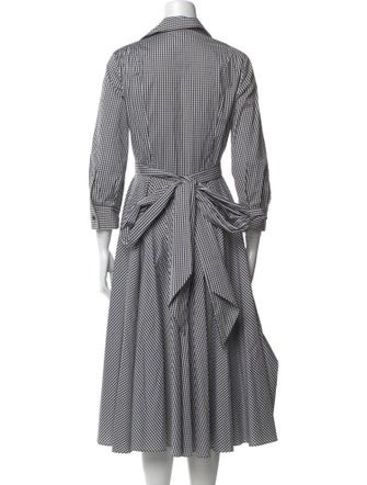 Michael Kors Collection Plaid Print Midi Length Dress