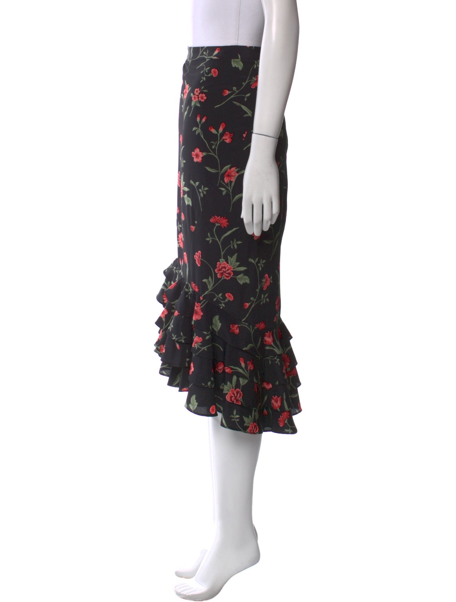 Michael Kors Collection Silk Midi Length Skirt