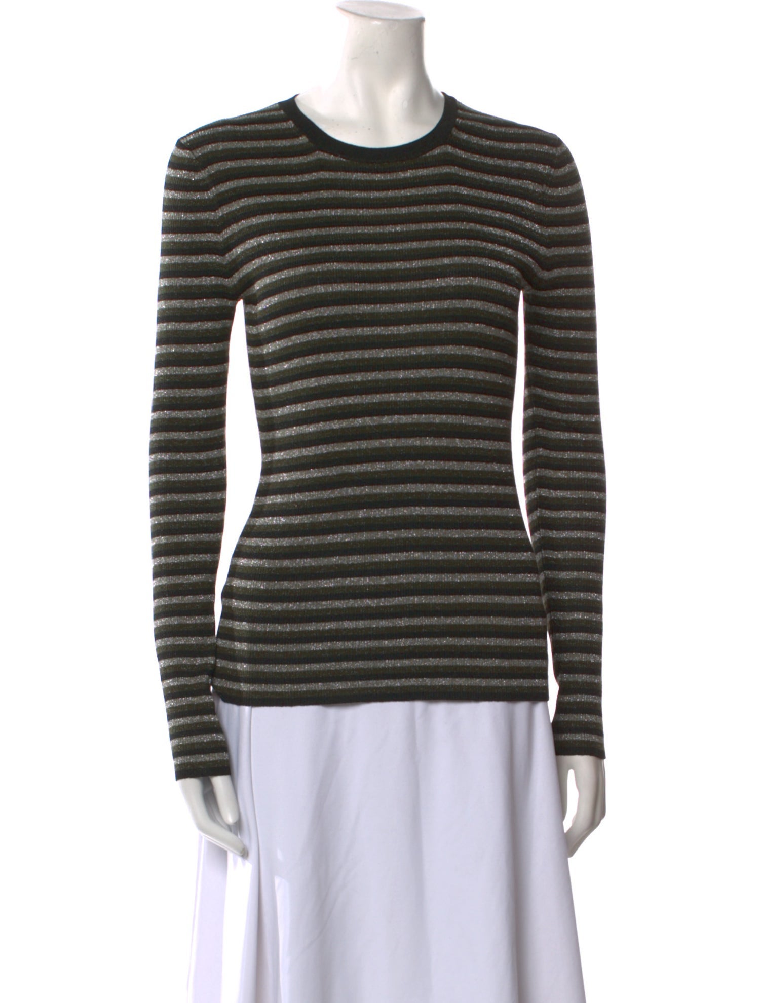 Michael Kors Collection Striped Scoop Neck Sweater