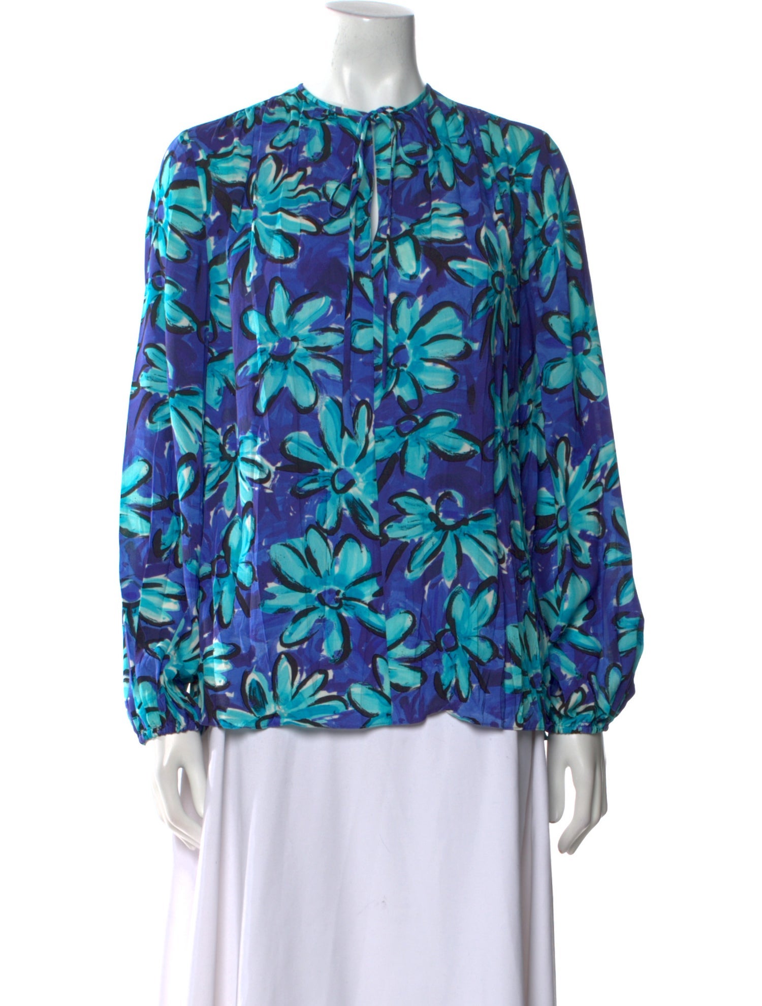 Michael Kors Collection Silk Floral Print Blouse