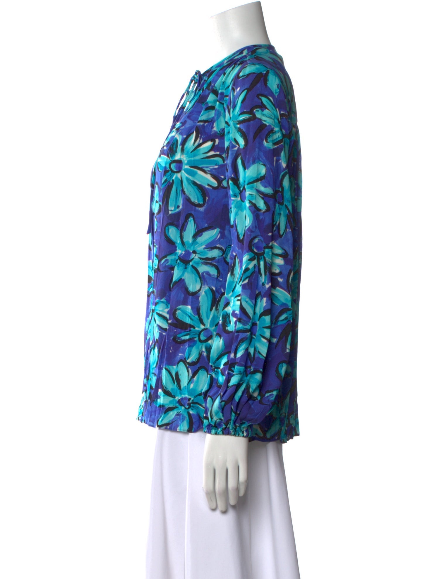 Michael Kors Collection Silk Floral Print Blouse