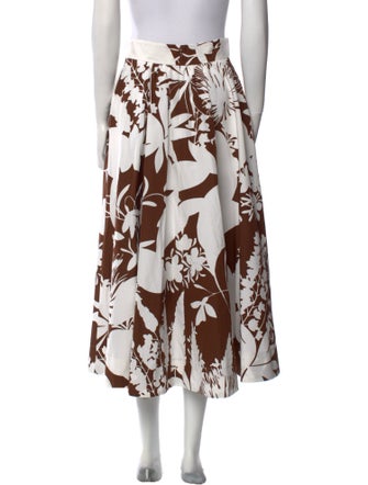 Michael Kors Collection Floral Print Midi Length Skirt