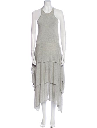 Michael Kors Collection Scoop Neck Midi Length Dress