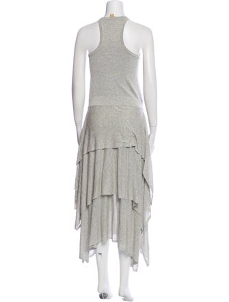 Michael Kors Collection Scoop Neck Midi Length Dress