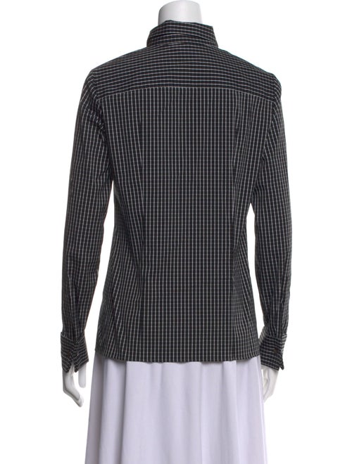 Michael Kors Collection Plaid Print Long Sleeve Button-Up Top