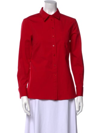 Michael Kors Collection Long Sleeve Button-Up Top