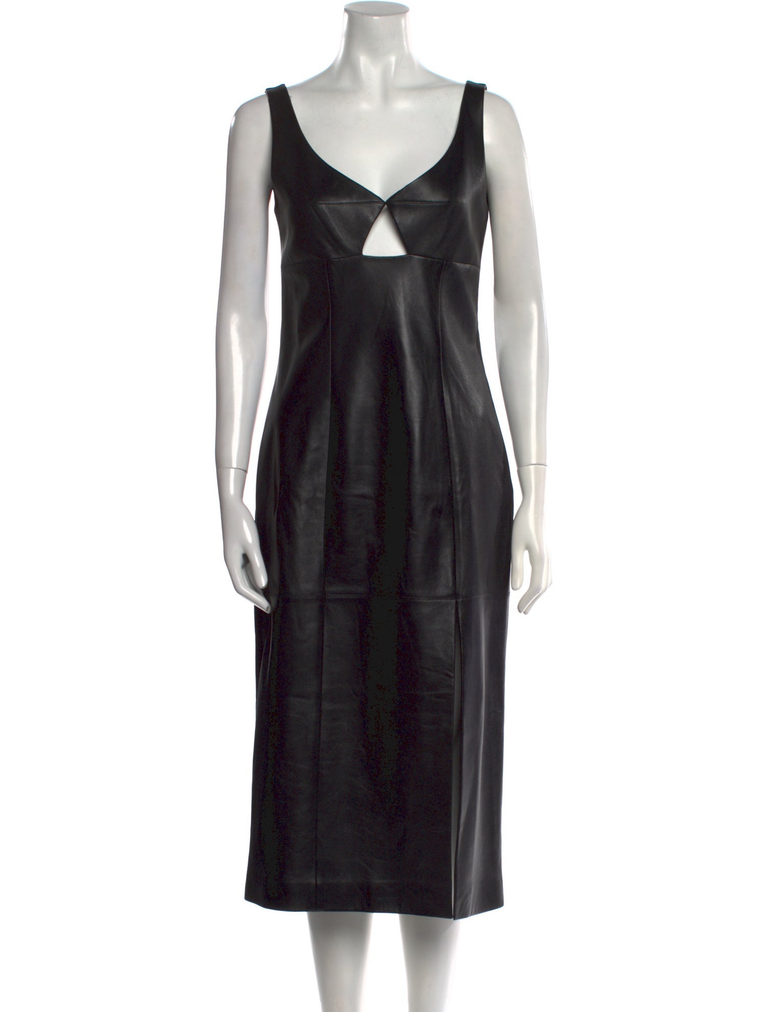 Michael Kors Collection Lamb Leather Long Dress