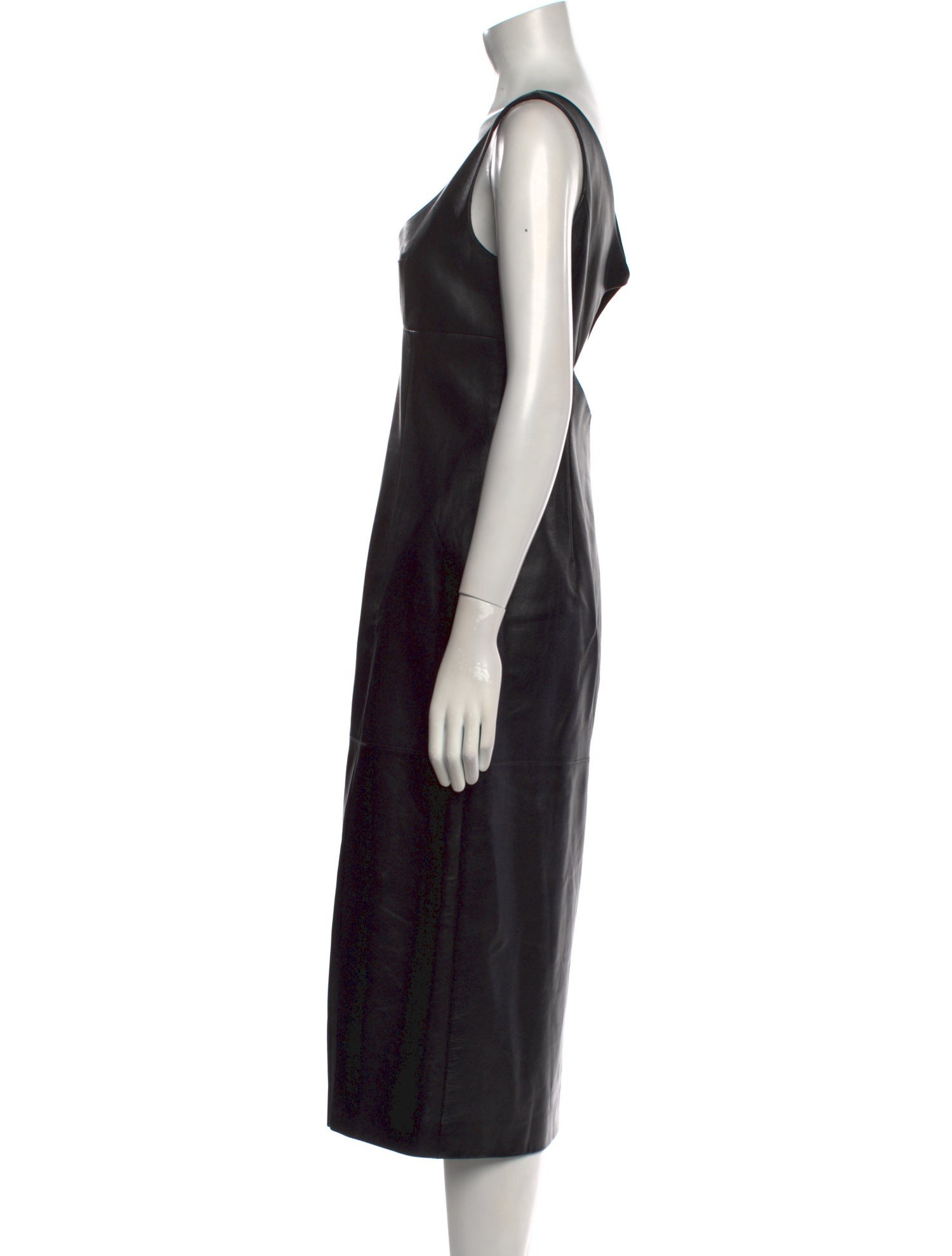 Michael Kors Collection Lamb Leather Long Dress