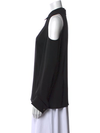 Michael Kors Collection Silk Long Sleeve Button-Up Top