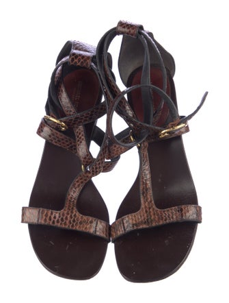 Michael Kors Collection Snakeskin Animal Print Gladiator Sandals