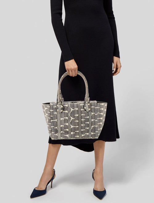 Michael Kors Collection Embossed Leather Top Handle Bag